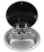 SMEV 7306 Integrated Round Sink Shown with optional Tap